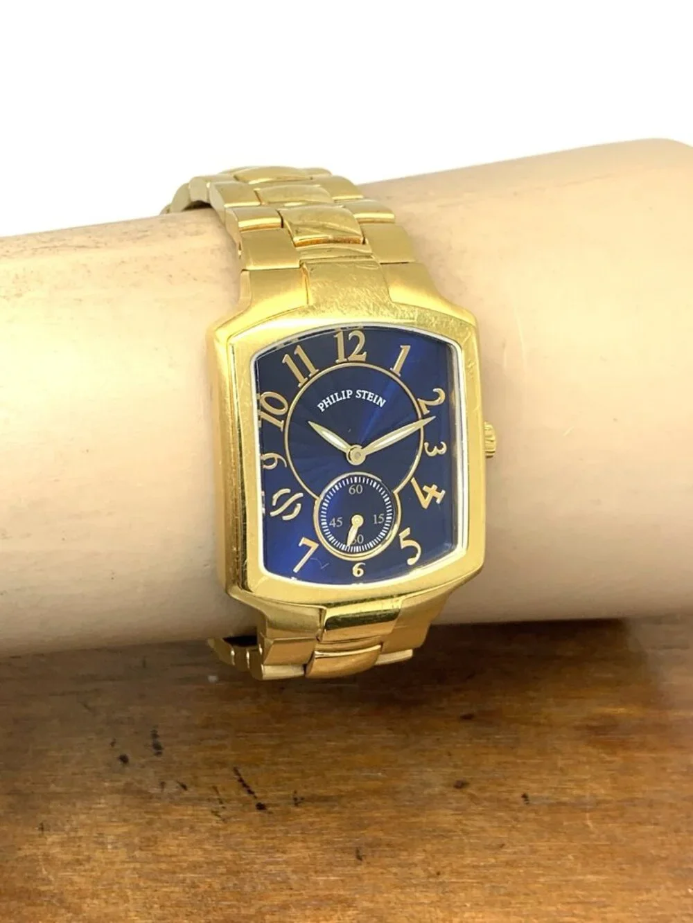 Philip Stein Signature Women's Watch Quartz Blue Dial Gold Stainless Steel 28mm